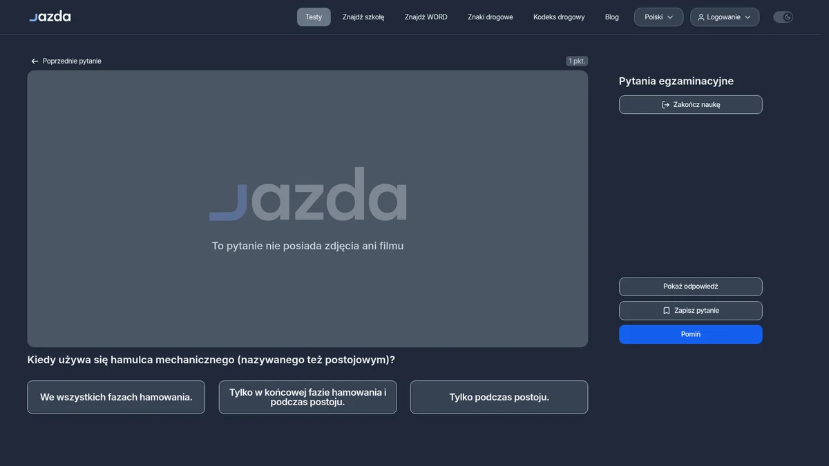 Hamulec mechaniczny postojowy - kiedy naprawdę go używać?
