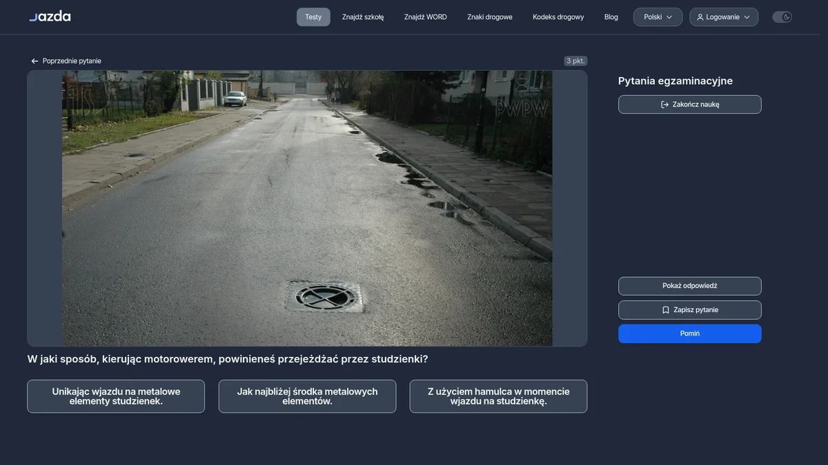 Przejazd przez studzienki motorowerem - jak robić to bezpiecznie?
