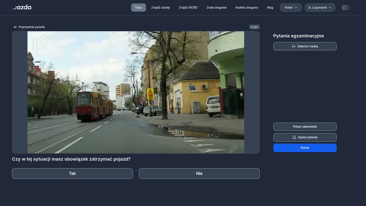 Obowiązek zatrzymania pojazdu przy tramwaju - kiedy musisz stanąć?