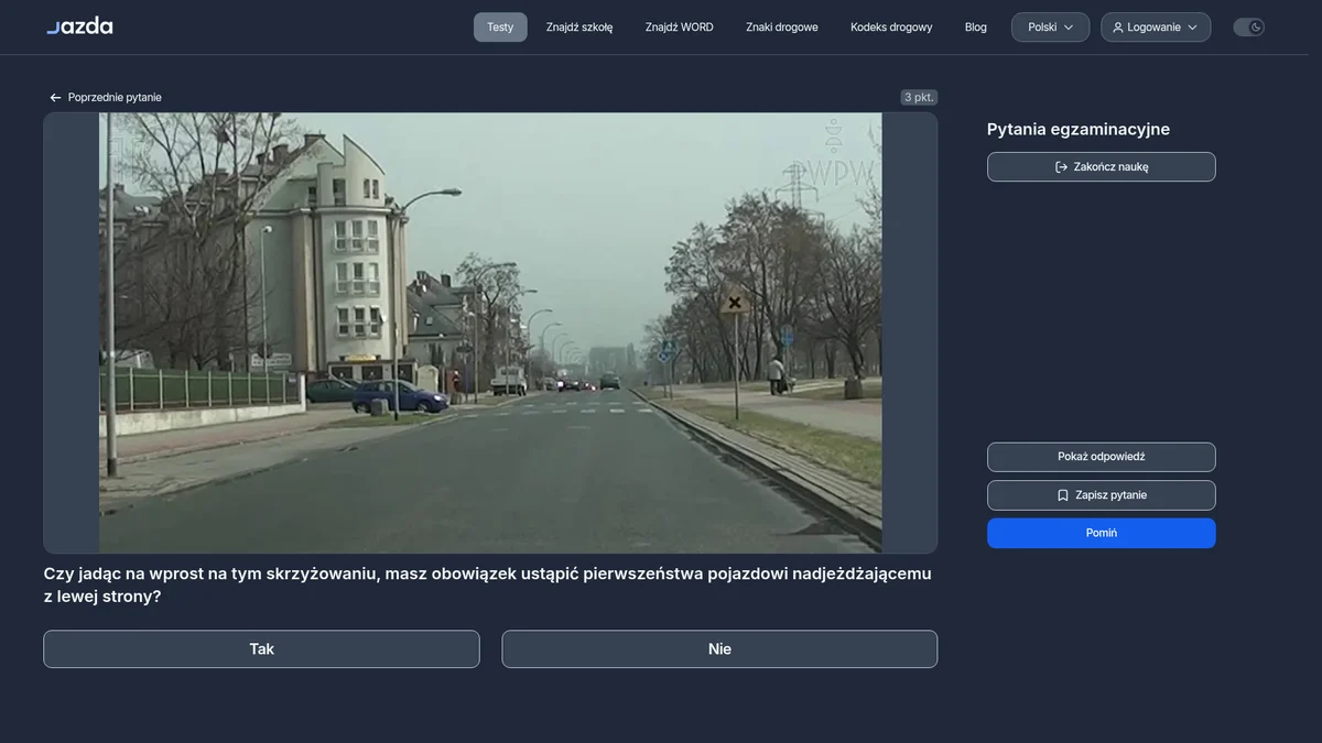 Pierwszeństwo na skrzyżowaniu równorzędnym - kiedy jedziesz na wprost?