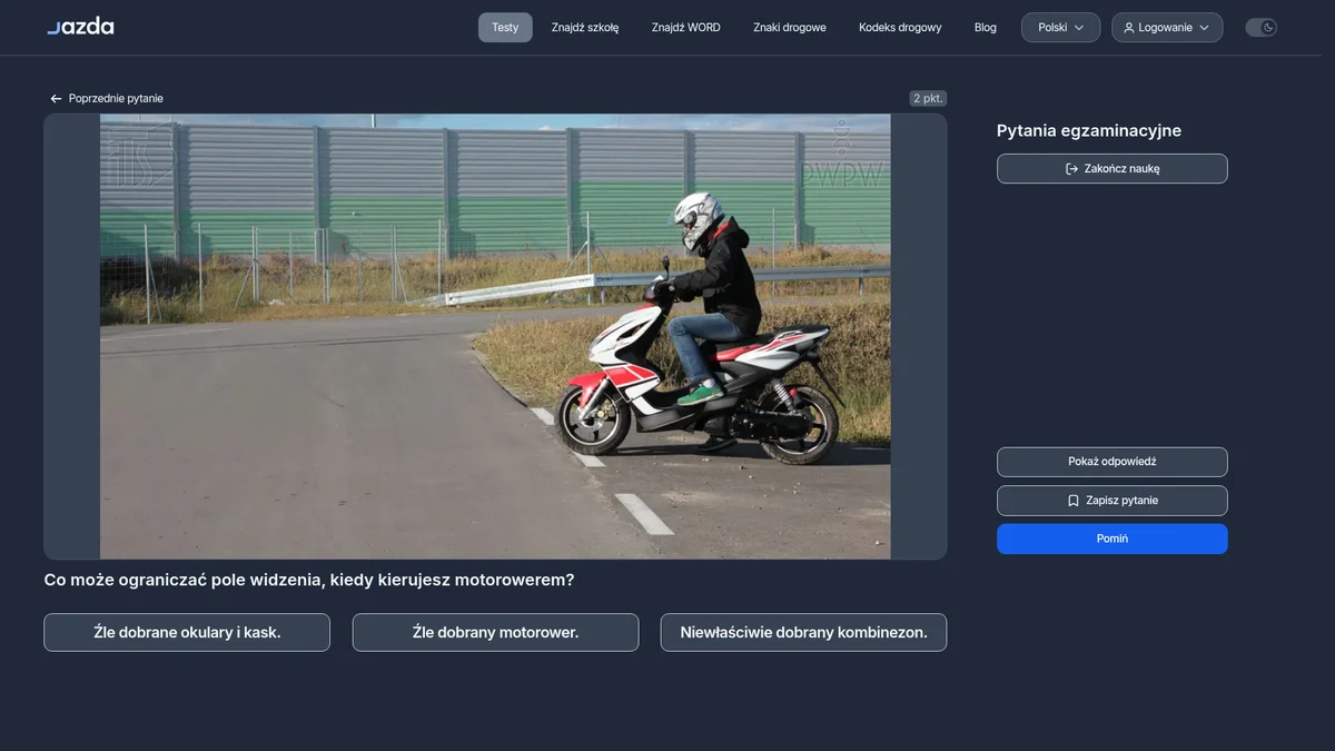 Pole widzenia na motorowerze - co je ogranicza i jak tego uniknąć