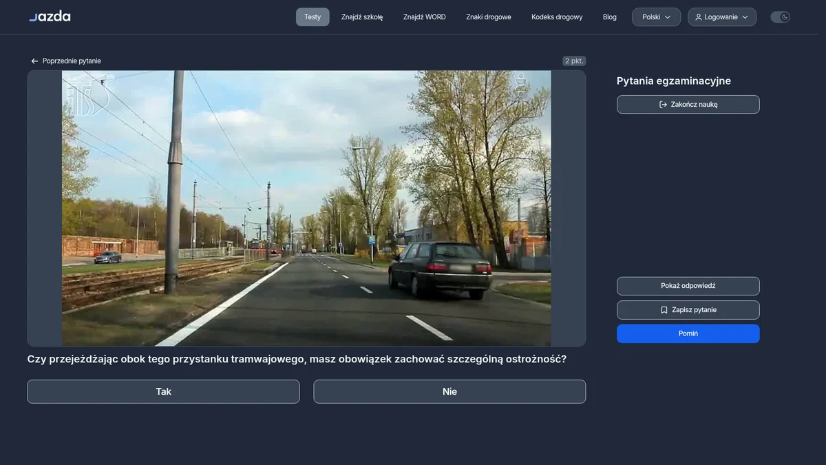 Szczególna ostrożność przy przystanku tramwajowym - co musisz wiedzieć