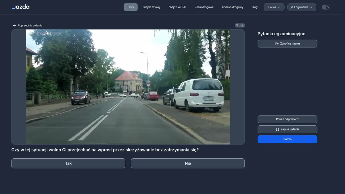 Zielone światło na skrzyżowaniu - kiedy wolno jechać na wprost bez zatrzymania