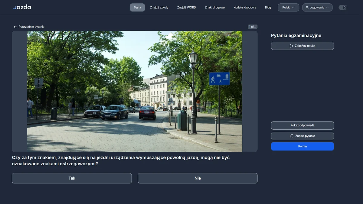 Strefa zamieszkania znak D-40 - progi zwalniające bez ostrzeżenia