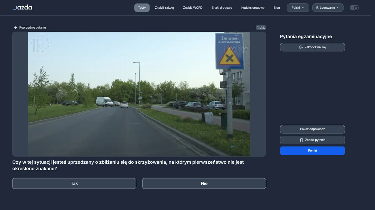 Znak A-5 skrzyżowanie równorzędne i tabliczka zmiany pierwszeństwa