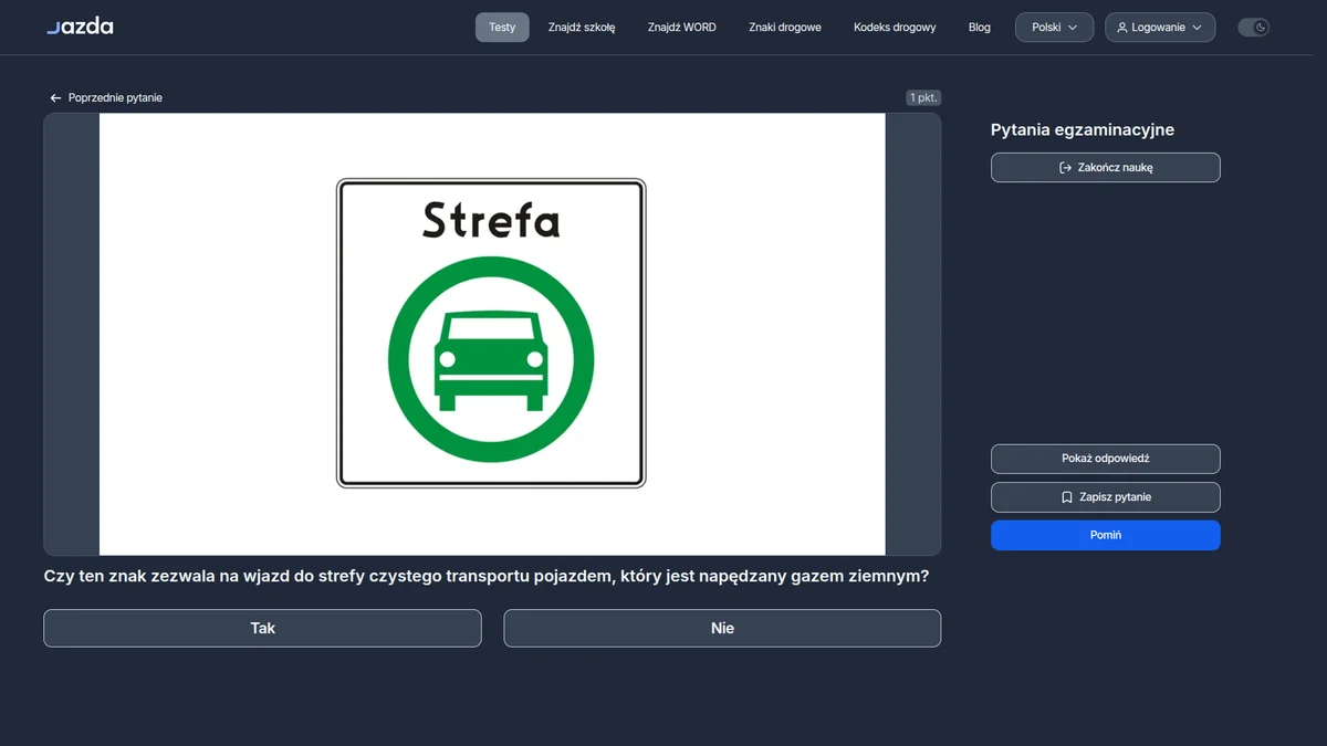 Strefa czystego transportu - czy wjedziesz na gazie ziemnym?