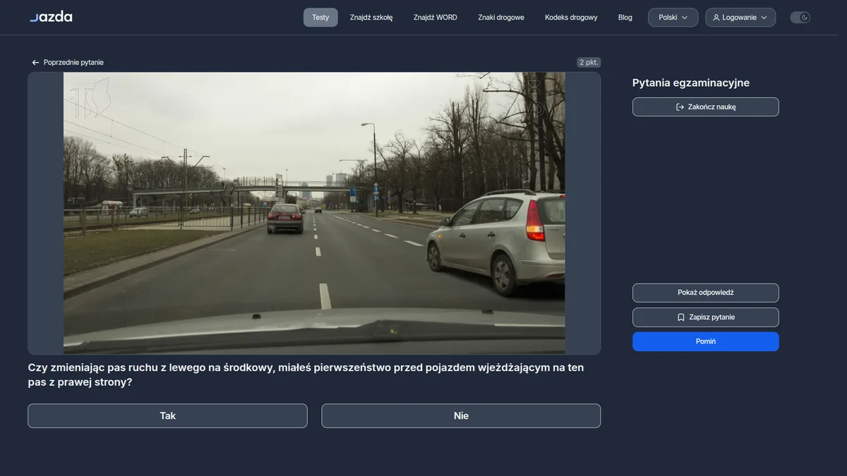 Zmiana pasa ruchu a pierwszeństwo - kto ma pierwszeństwo