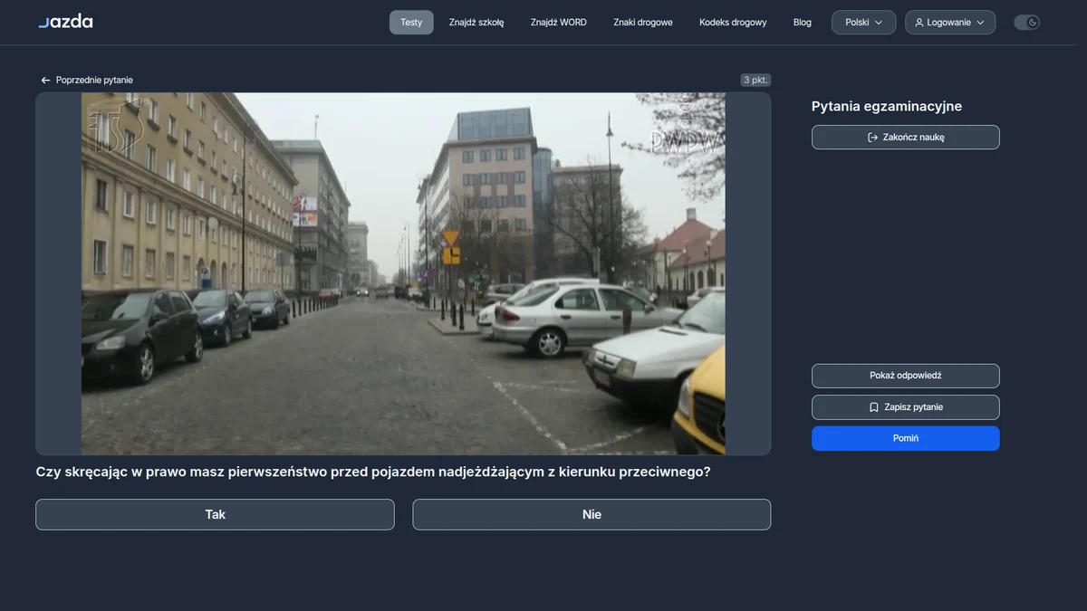 Ustąp pierwszeństwa a skręt w prawo - kto jedzie pierwszy