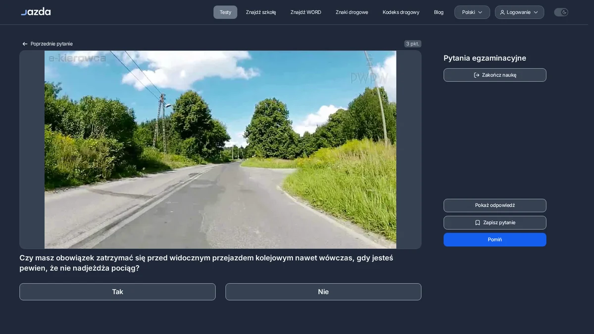 STOP przed przejazdem kolejowym - bezwzględny obowiązek zatrzymania