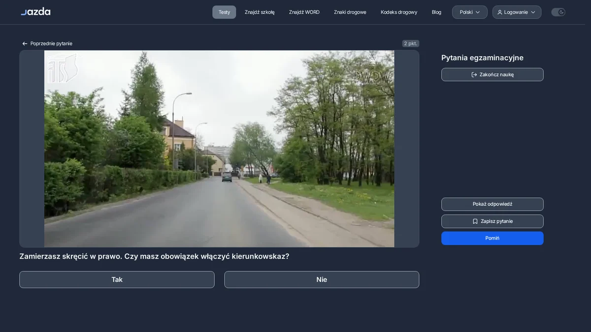 Kierunkowskaz przy skręcie - czy zawsze obowiązkowy