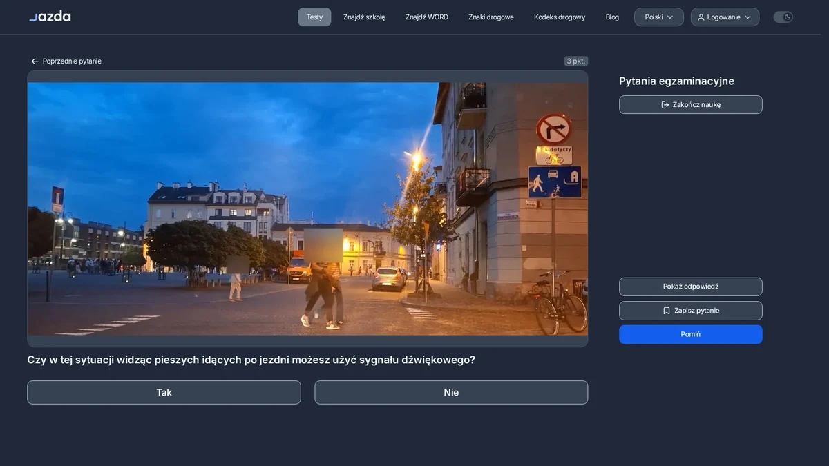 Sygnał dźwiękowy w strefie zamieszkania - kiedy nie wolno trąbić