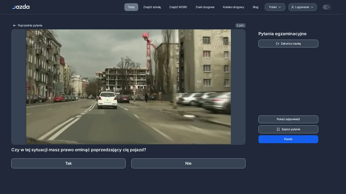 Omijanie poprzedzającego pojazdu a przejście dla pieszych