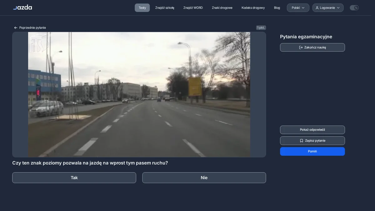 Strzałka kierunkowa na jezdni - kiedy nie wolno jechać na wprost