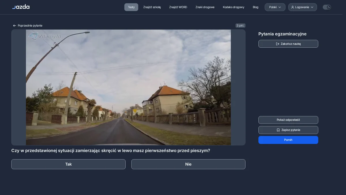 Skręt w lewo a pieszy na przejściu - kto ustępuje