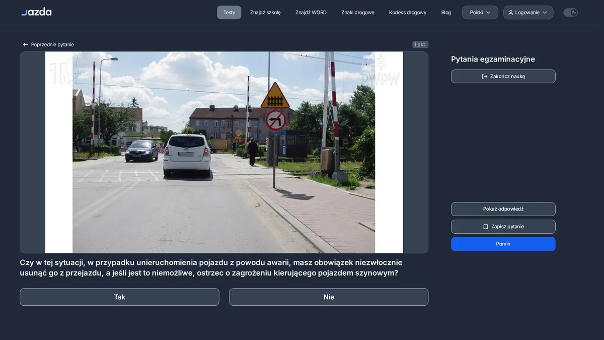 Awaria pojazdu na przejeździe kolejowym - jak postąpić