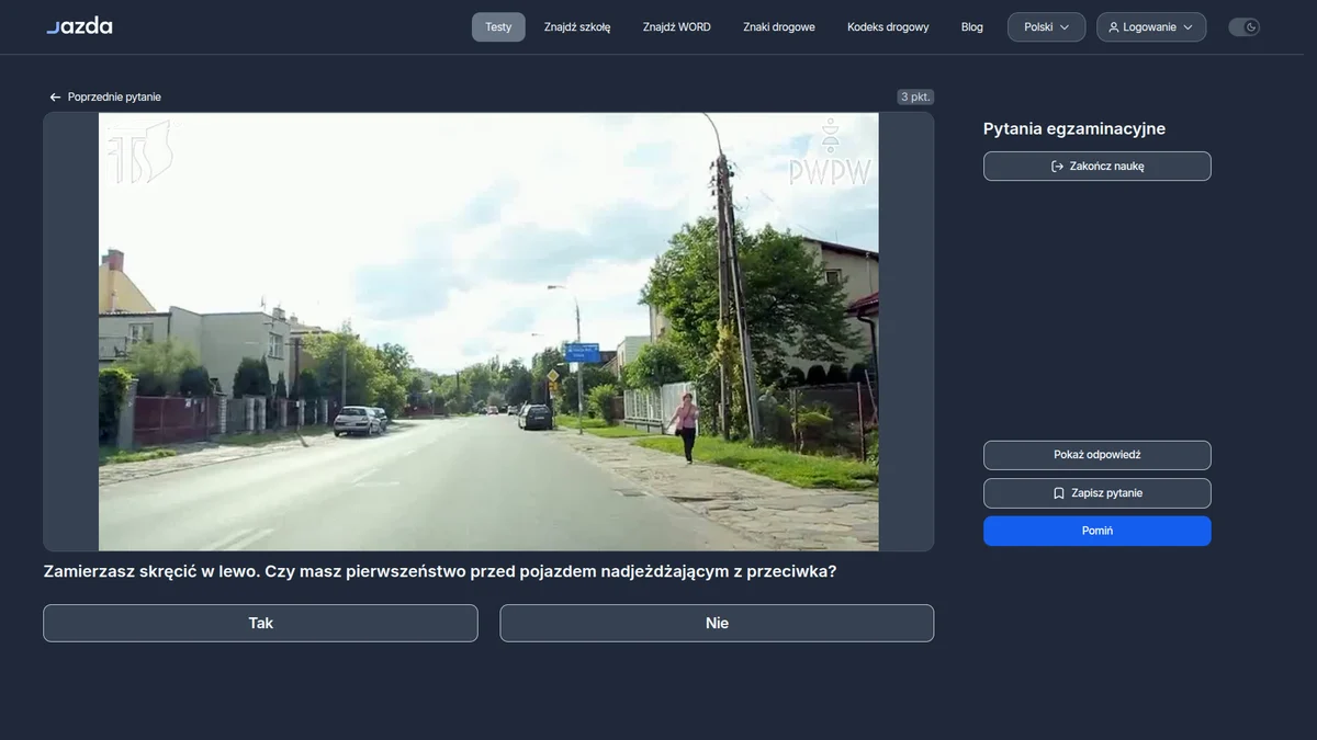 Skręt w lewo - pierwszeństwo przed pojazdem z drogi podporządkowanej