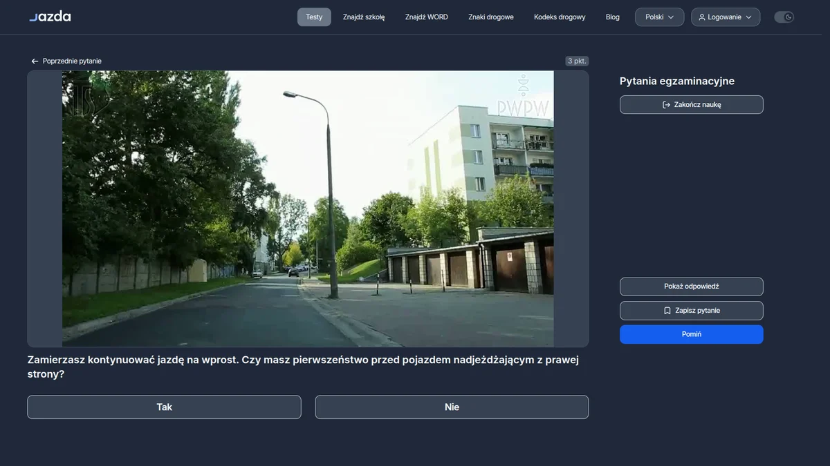 Skrzyżowanie równorzędne - zasada prawej ręki