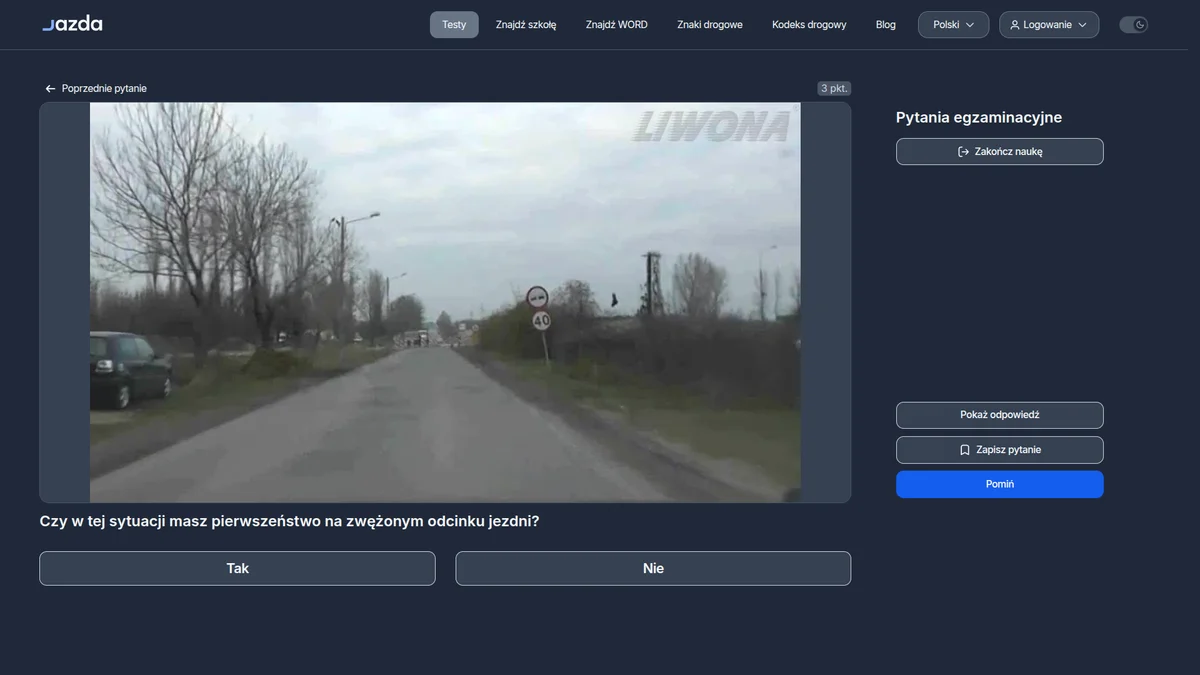 Znak B-31 - ustąp pierwszeństwa na zwężonym odcinku
