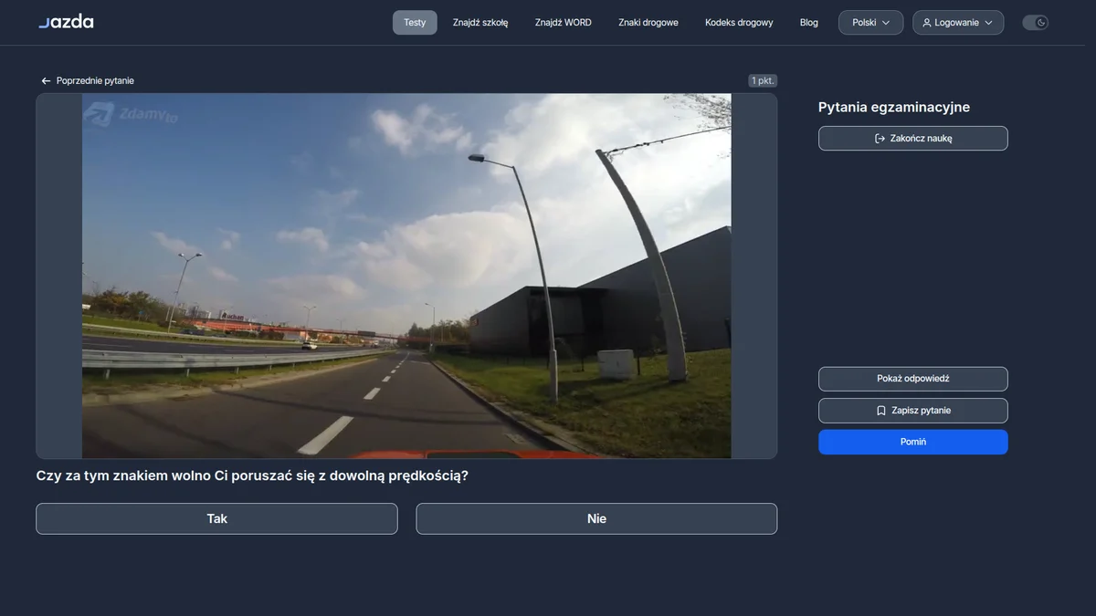 Znak D-43 koniec obszaru zabudowanego - prędkość 90 km/h