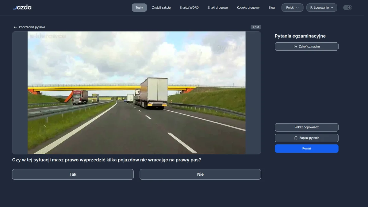 Seryjne wyprzedzanie na autostradzie - czy wolno