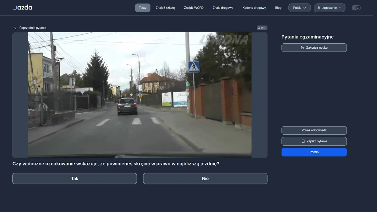 Znak B-22 - zakaz skręcania w prawo w najbliższą jezdnię