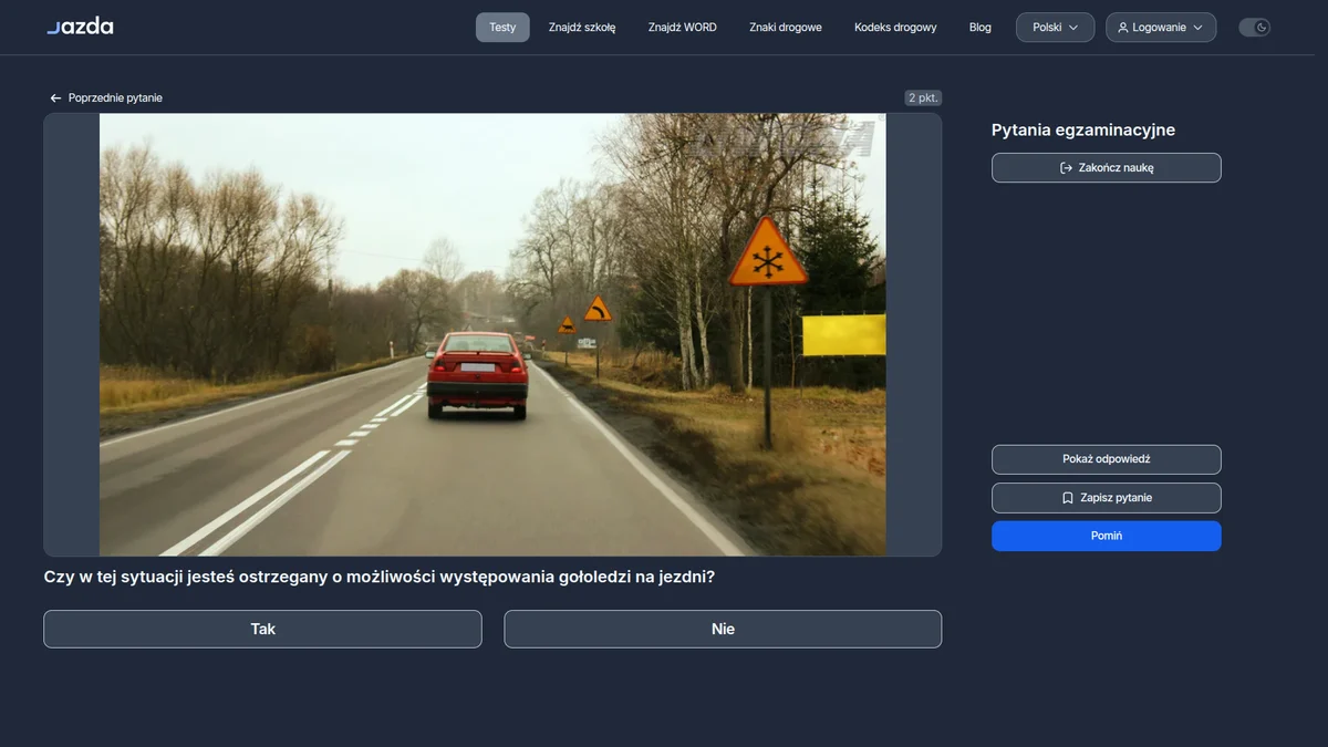 Znak A-32 - oszronienie jezdni i gołoledź