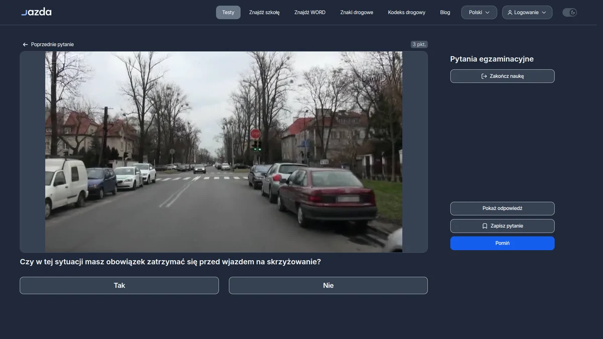 Zielone światło ważniejsze od znaku STOP - wjazd bez zatrzymania
