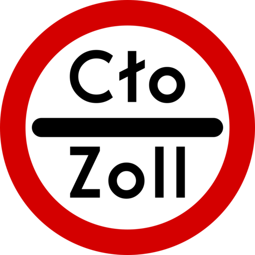 Znak drogowy Stój - kontrola celna