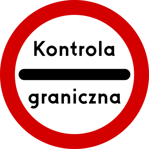 Znak drogowy B-32a - Stój - kontrola graniczna