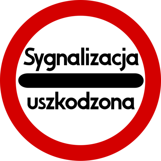 Znak drogowy B-32c - Stój - sygnalizacja uszkodzona