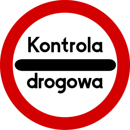 Znak drogowy B-32e - Stój - kontrola drogowa