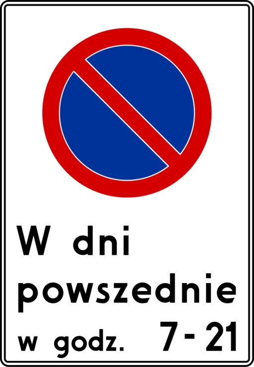 Znak drogowy Strefa ograniczonego postoju