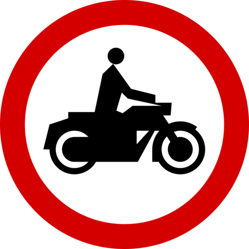 Znak drogowy Zakaz wjazdu motocykli
