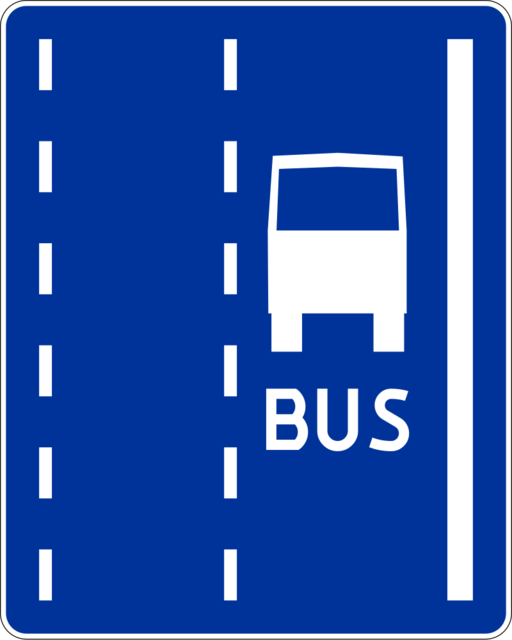 Znak drogowy Pas ruchu dla autobusów