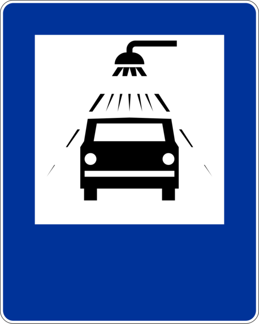 Znak drogowy Myjnia