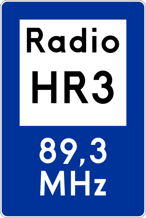 Znak drogowy D-34a - Informacja radiowa o ruchu drogowym