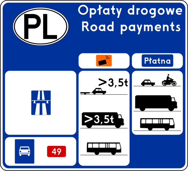 Znak drogowy D-39a - Opłaty drogowe