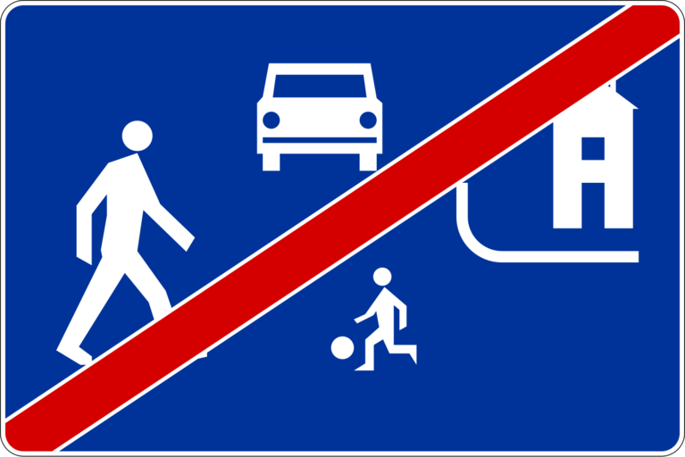 Znak drogowy Koniec strefy zamieszkania