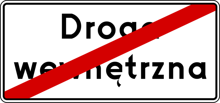 Znak drogowy Koniec drogi wewnętrznej