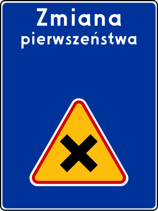 Znak drogowy Zmiana priorytetu