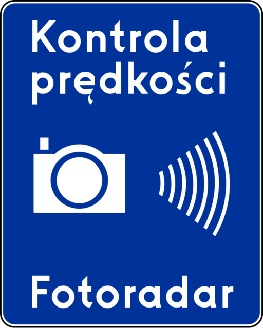 Znak drogowy Automatyczna kontrola prędkości