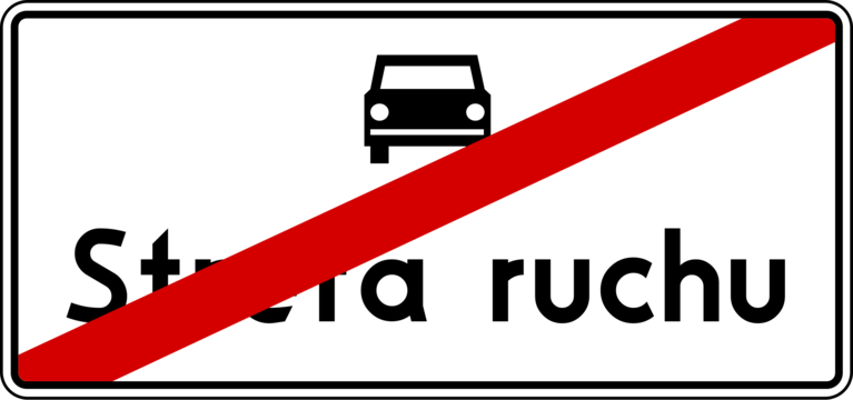 Znak drogowy Koniec strefy ruchu