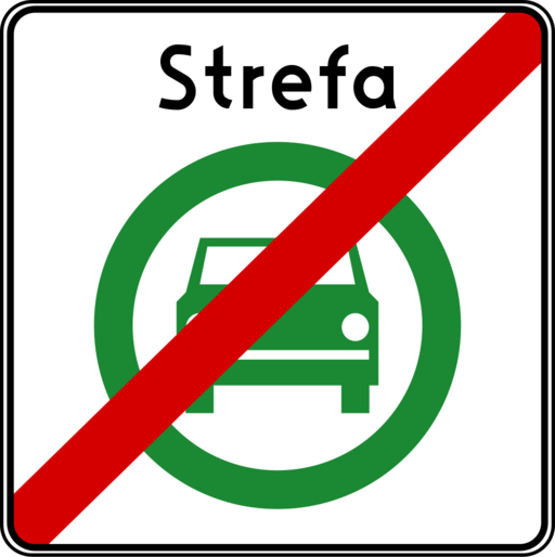Znak drogowy Koniec strefy czystego transportu