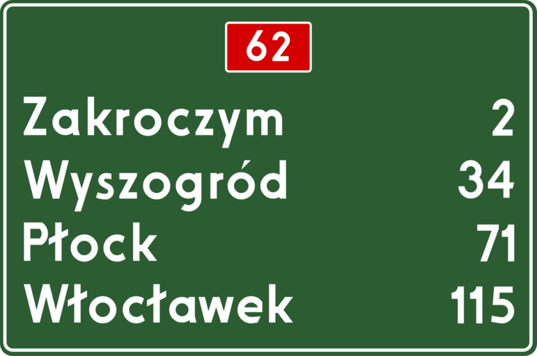 Znak drogowy Tablica szlaku drogowego