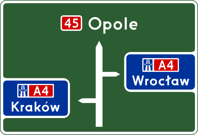 Znak drogowy E-1b - Tablica przeddrogowskazowa przed wjazdem na autostradę