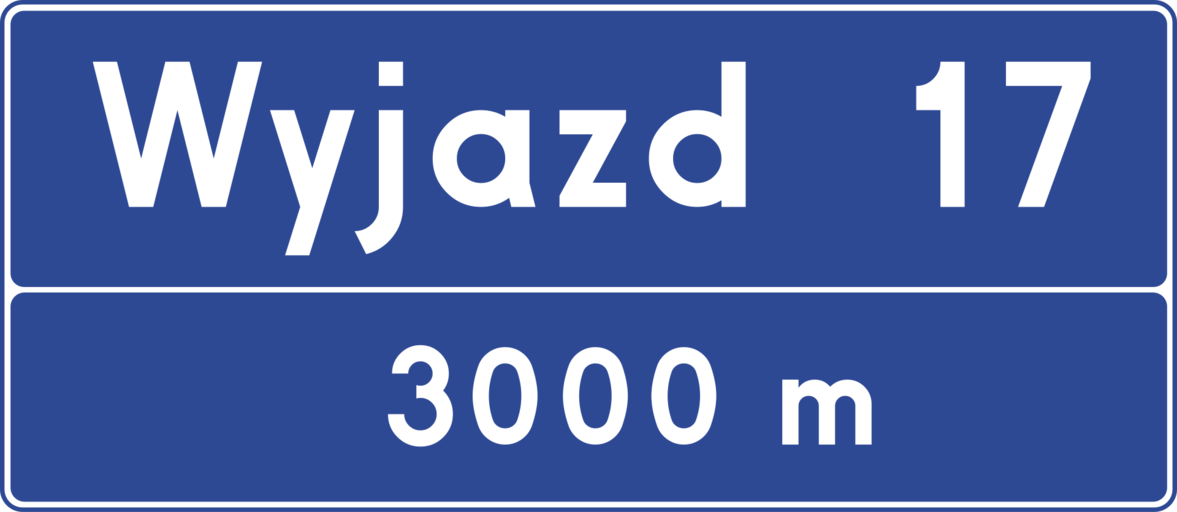 Znak drogowy Tablica węzła drogowego na autostradzie lub drodze ekspresowej
