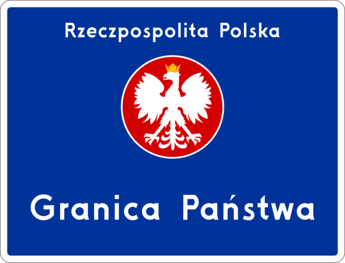 Znak drogowy F-2a - Granica państwa